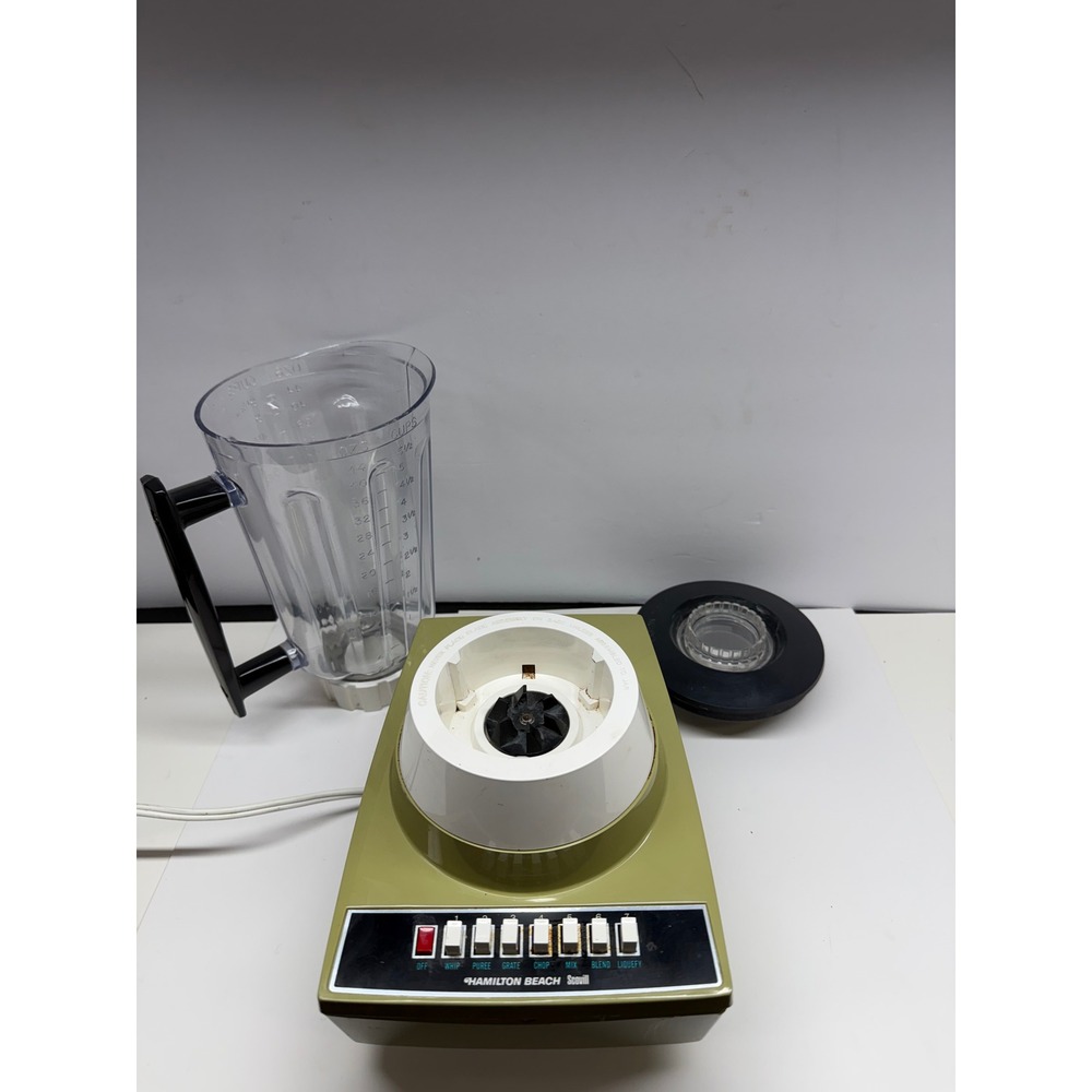 Vintage Hamilton Beach Scovill 7-Speed Blender Avocado Green Model 612-2 USA